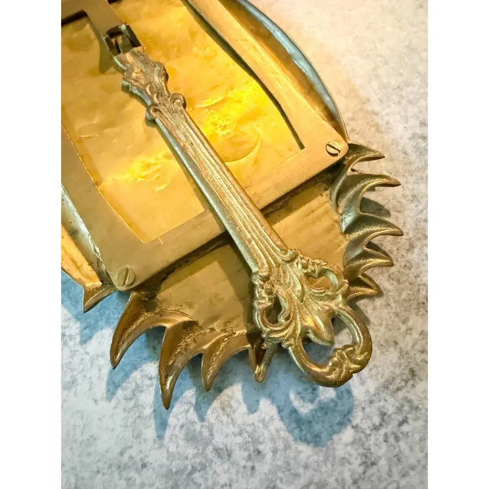 Brass Pineapple Picture Frame Hollywood Regency Ornate Easel 9.25” 3.5x5